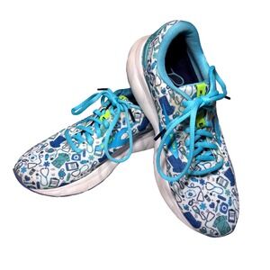 Brooks Trace 2 Women's Running Shoes Medical Icons Print Blue Lace Up‎ Size 8 B